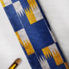 Blue, White and Gold with Silver shimmering kente