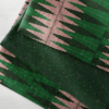 Emerald Green, Dark green and Peach with silver shimmering kente