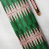 Emerald Green, Dark green and Peach with silver shimmering kente