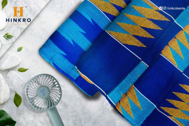 Royal Blue Kente with Turquoise