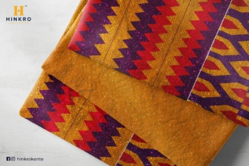 Gold, Purple and Red with shimmering kente