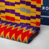 Buy kente online Red, Gold, Ash and purple kente fabric