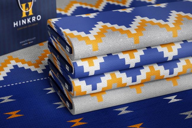 White, Gold, Blue and Ash with silver shimmering kente