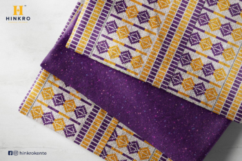 White, Gold and Violet with shimmering kente