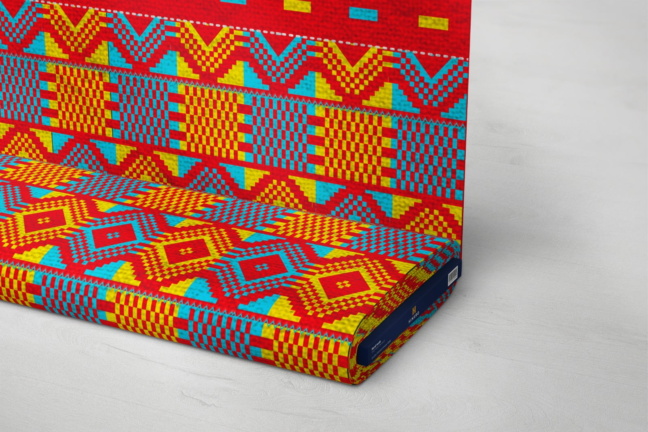 Yellow, Red and Blue kente